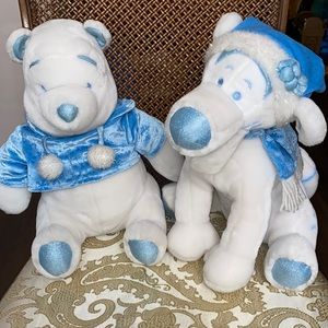 Y2K DISNEY CHRISTMAS WINNIE THE POOH & TIGGER STUFFED ANIMALS COLLECTIBLE XMAS